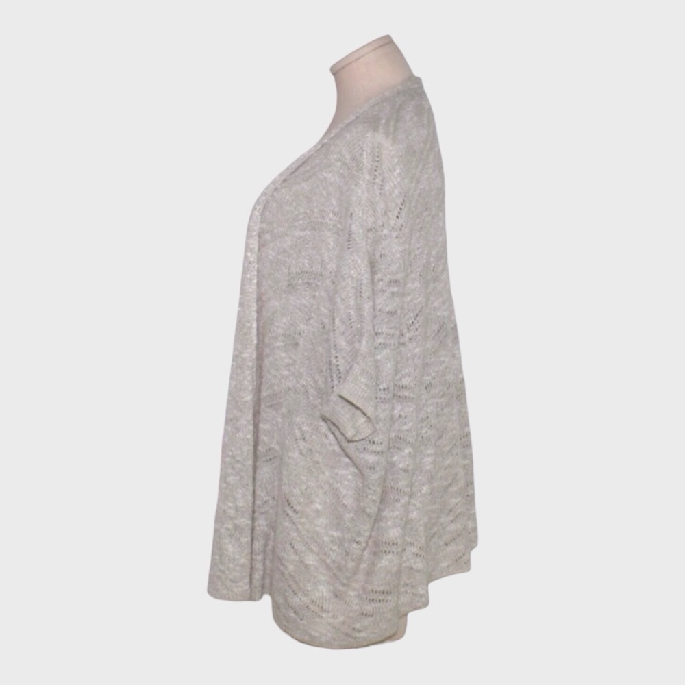 Eileen Fisher Karma Ripple Linen Blend Open Knit Cardigan - Picture 4 of 6